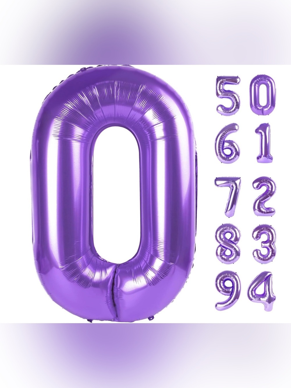 Purple Metallic Foil Number 0 Balloon Large 40 Inch Party Decoration NIP